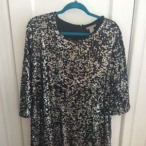 H&M Sequin shift dress